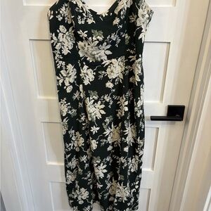 Abercrombie & Fitch Dark Green and Cream Floral Dress